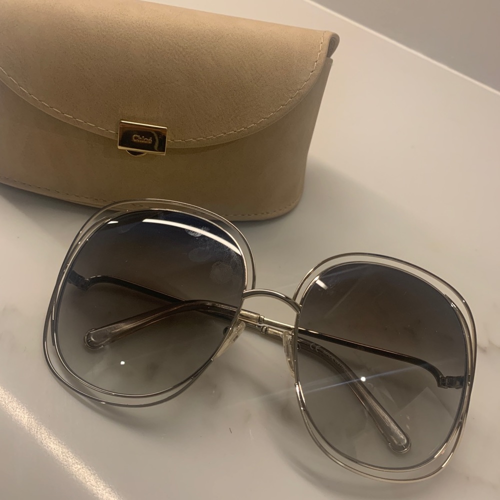 Chloe Sunglasses Square Full Rim Grey Lens